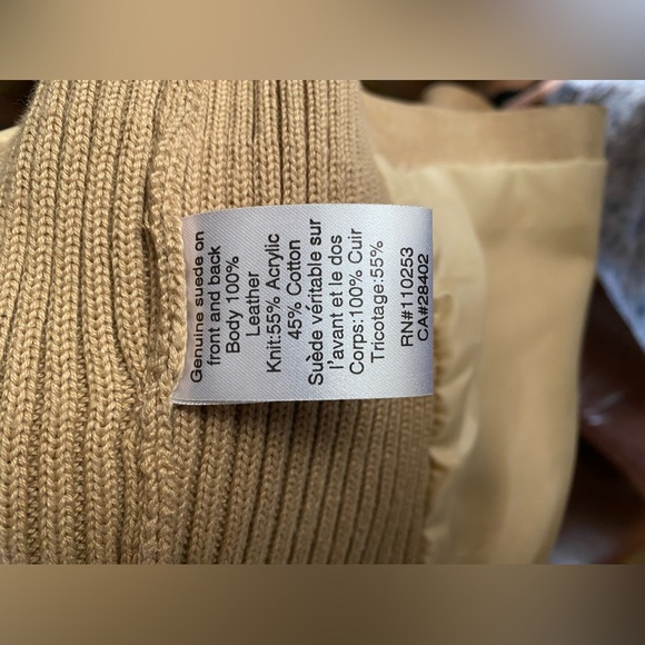 NEIMAN MARCUS New Frontier SIZE L  SUEDE PANEL ZIP UP SWEATER JACKET - Picture 5 of 6